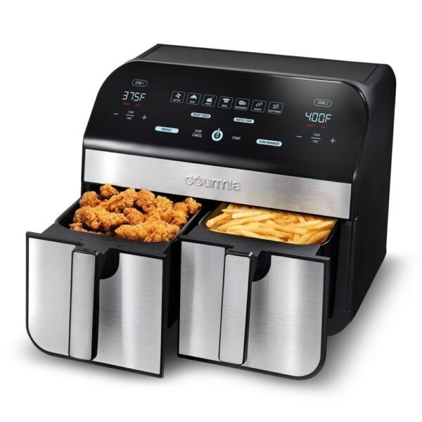 Gourmia 10-Qt. Dual Basket Digital Air Fryer with Smart Finish and Match Cook - Image 2