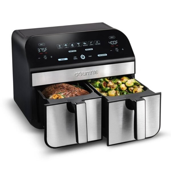 Gourmia 10-Qt. Dual Basket Digital Air Fryer with Smart Finish and Match Cook - Image 3